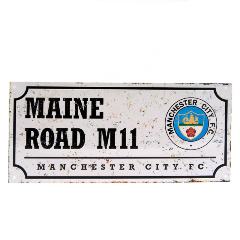Kovová Cedule Manchester City FC, Maine Road M11, 40x18 cm