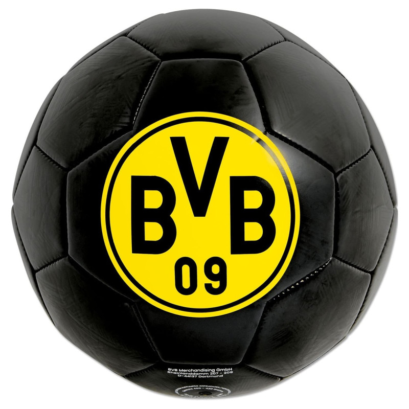 Fotbalový míč Borussia Dortmund, Černý, Žlutý znak BVB, Vel. 5