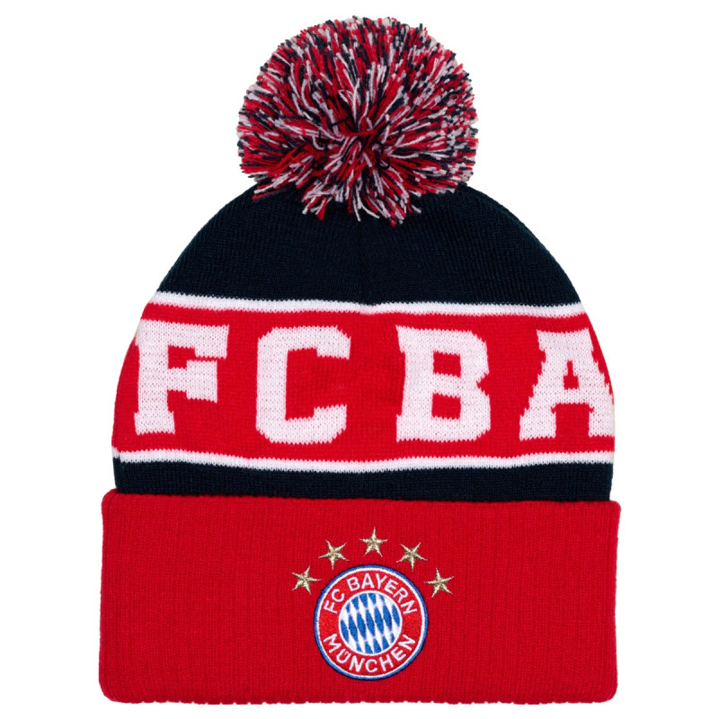 Zimní Čepice FC Bayern Mnichov, Bambule, Červeno-černá, elastická