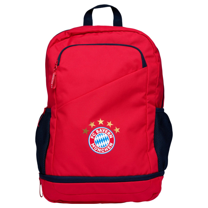 Školní batoh FC Bayern Mnichov, Červený, Barevný znak, 31x15x48 cm