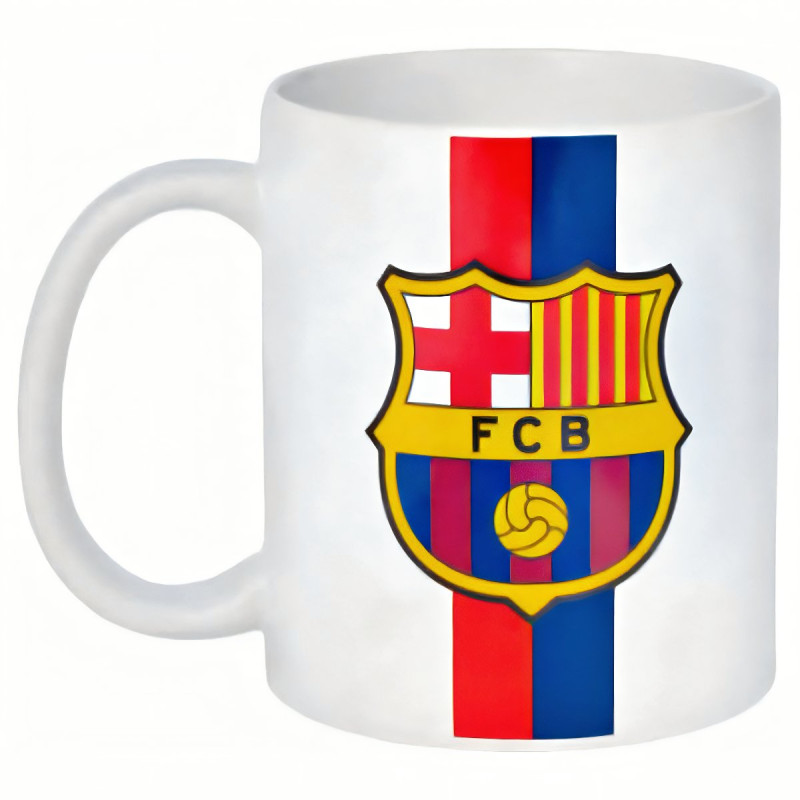 Hrnek FC Barcelona, keramika, bílý, 300 ml
