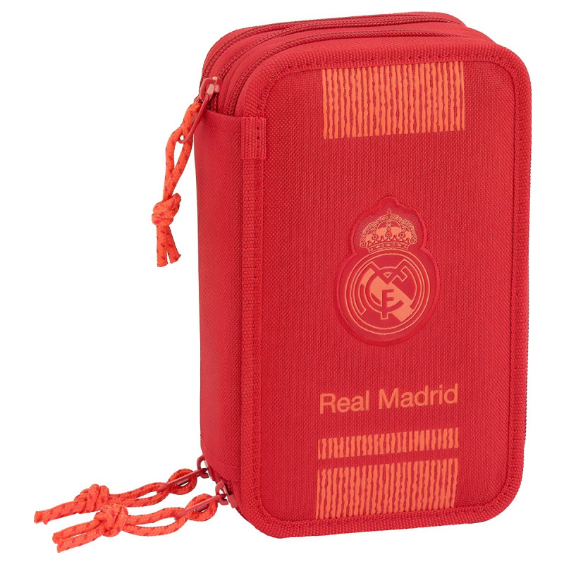 Penál Real Madrid FC, 3 komory, červený, oranžový znak