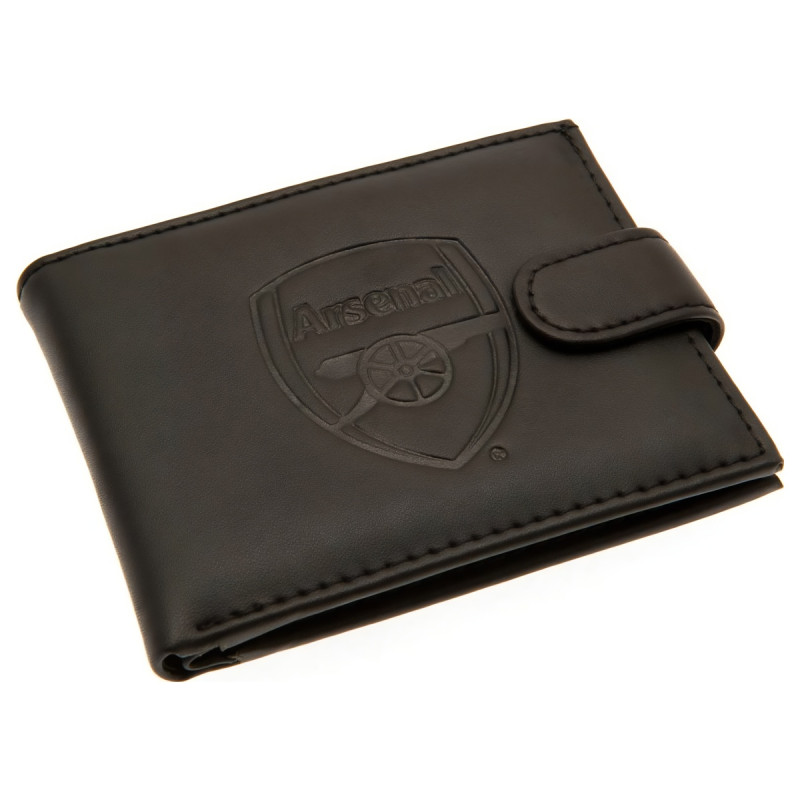 Kožená peněženka Arsenal FC, černá, ochrana RFID, 11x9 cm
