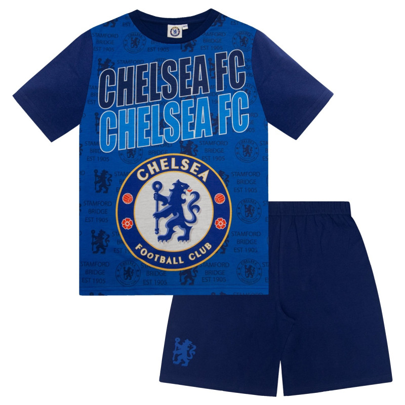 Dětské pyžamo Chelsea FC, tričko a šortky, modré