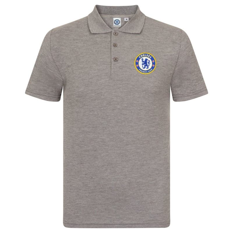 Polo Tričko Chelsea FC, vyšitý znak, poly-bavlna, šedá