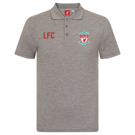 Polo Tričko Liverpool FC, vyšitý znak, poly-bavlna, šedá