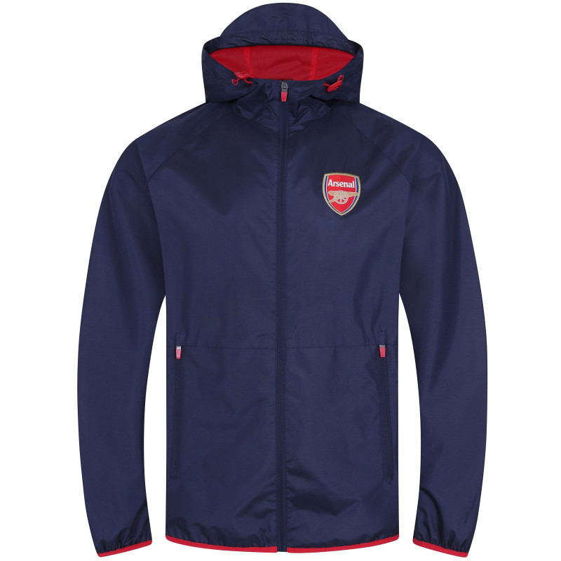 Bunda Arsenal FC s kapucí, zip, kapsy, znak, modrá