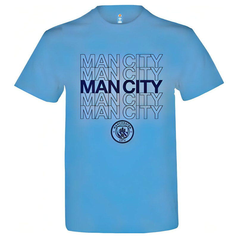 Modré Tričko Manchester City FC, nápis Man City, klubový znak
