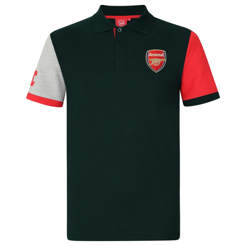 Polo Tričko Arsenal FC, Černé, Barevné rukávy, Poly-bavlna