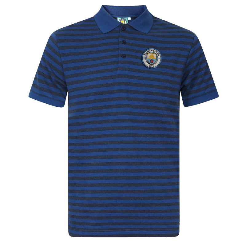 Polo Tričko Manchester City FC, vyšitý znak, modré