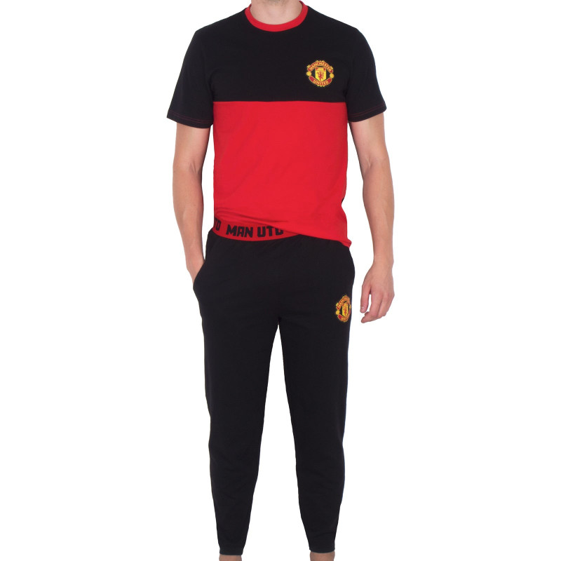 Pyžamo Manchester United FC, černo-červené, bavlna