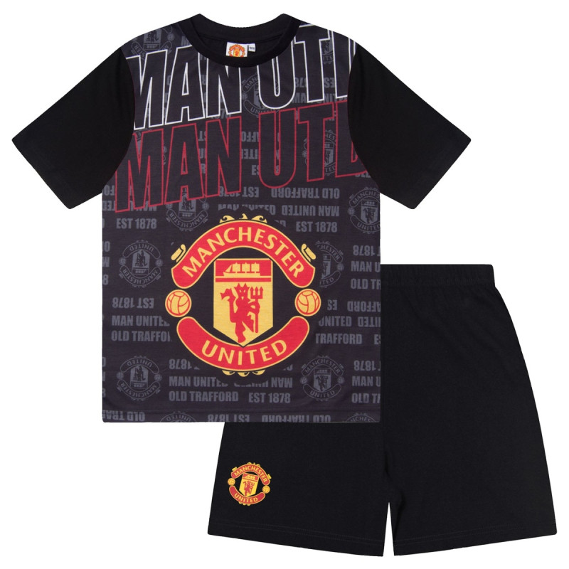 Dětské pyžamo Manchester United FC, tričko, šortky, bavlna