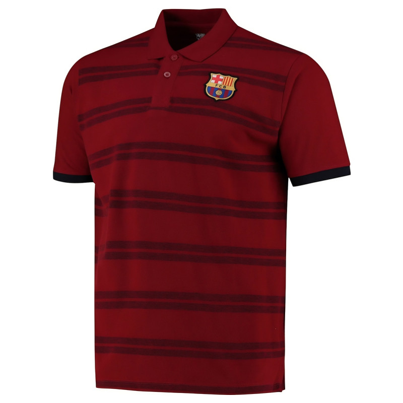 Polo tričko FC Barcelona, tmavě červené, pruhované