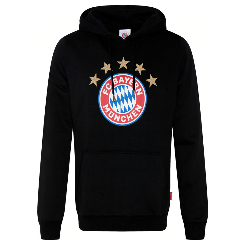 Pánská mikina FC Bayern Mnichov s kapucí, černá, 100% bavlna