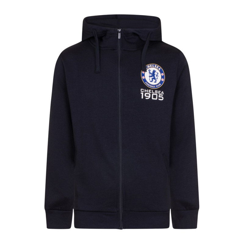 Pánská mikina Chelsea FC, tmavě modrá, zip, kapuce