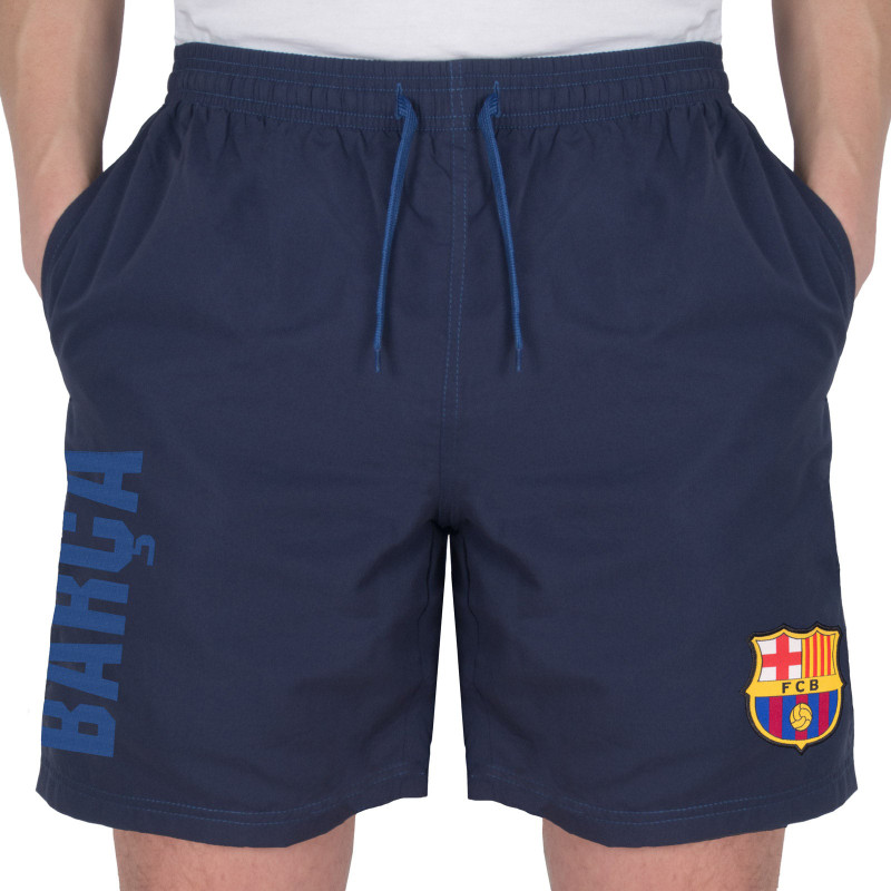 Pánské šortky FC Barcelona, tmavě modrá, bavlna, boční kapsy