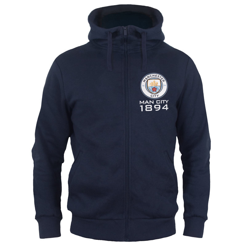 Mikina Manchester City FC, tmavě modrá, zip