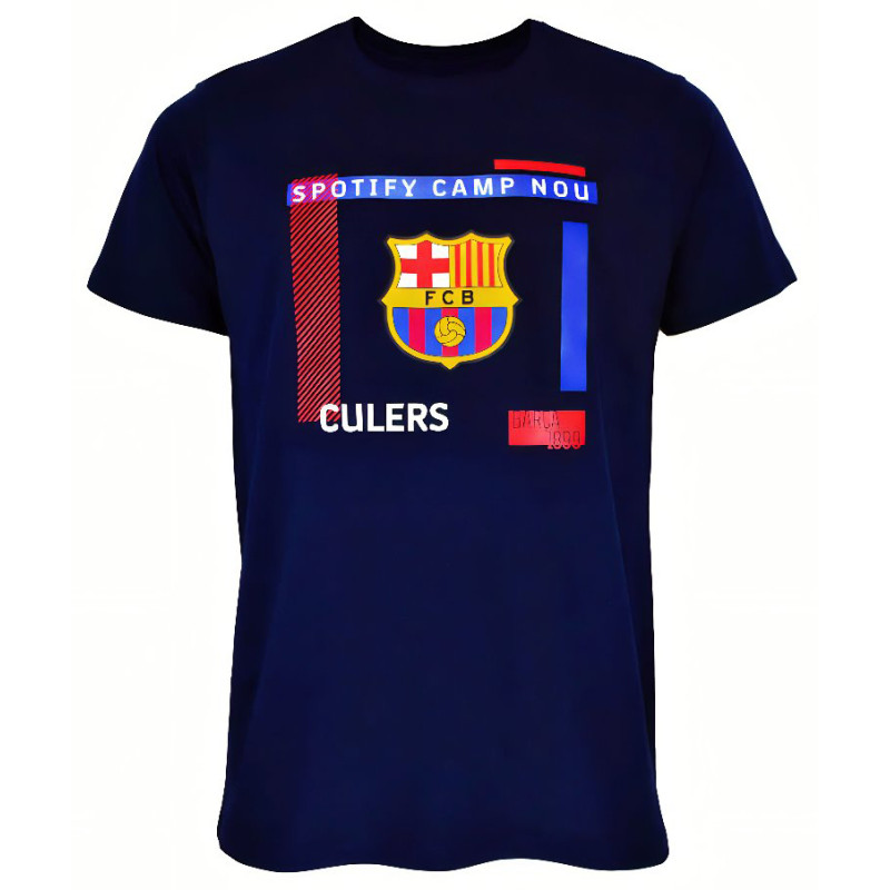 Dětské tričko FC Barcelona, tmavě modré, bavlna