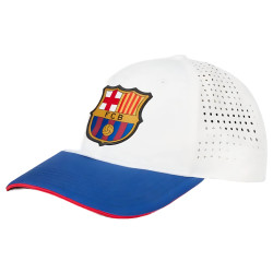 Dětská kšiltovka FC Barcelona, bílá, síťovaná, 51-57 cm