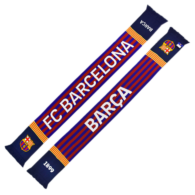 Šála FC Barcelona, oboustranná, modrá a vínová