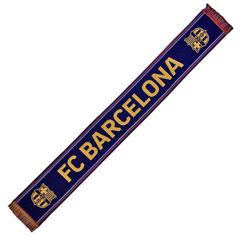 Šála FC Barcelona, zlatá, 140x20 cm