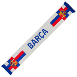 Šála FC Barcelona, krémová, 140x20 cm