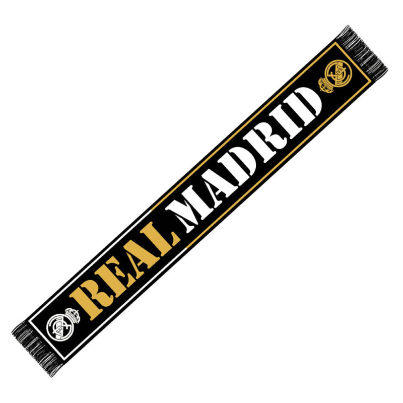 Šála Real Madrid FC, černá, 142x19 cm