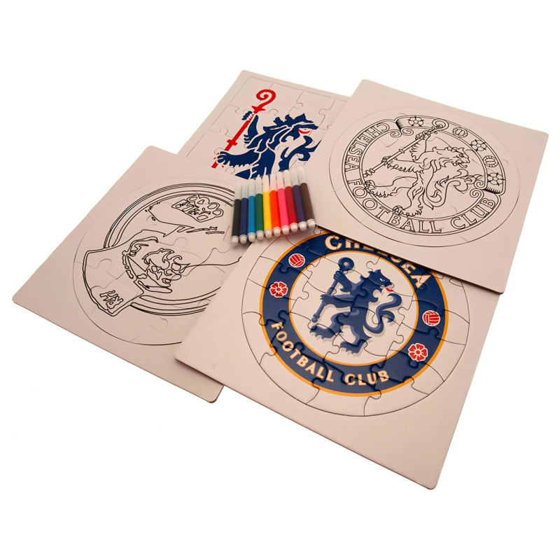 Omalovánkové puzzle Chelsea FC, včetně barevných fixů