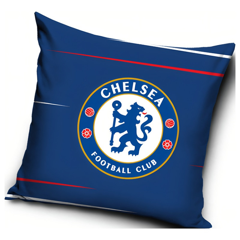 Polštářek Chelsea FC, modrý, proužky, 40x40