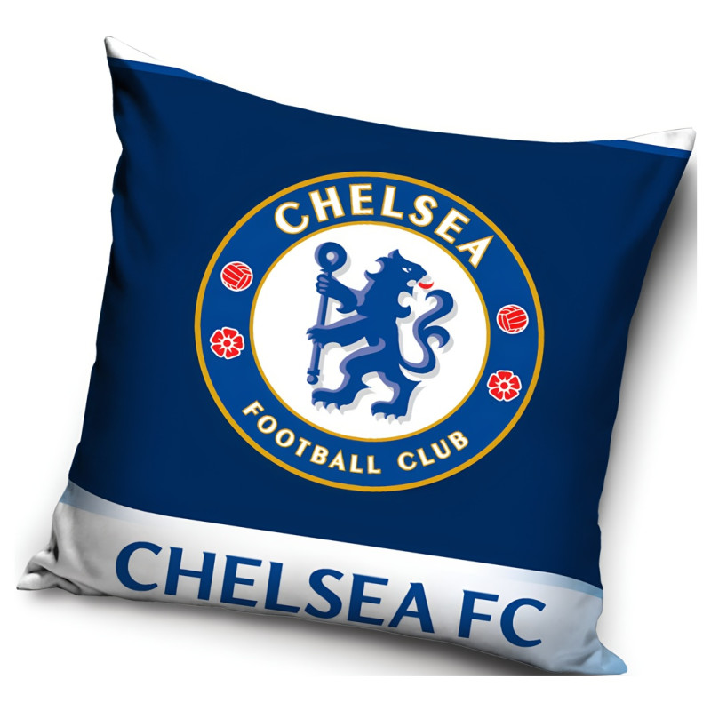 Polštářek Chelsea FC, modrý, zip, 40x40