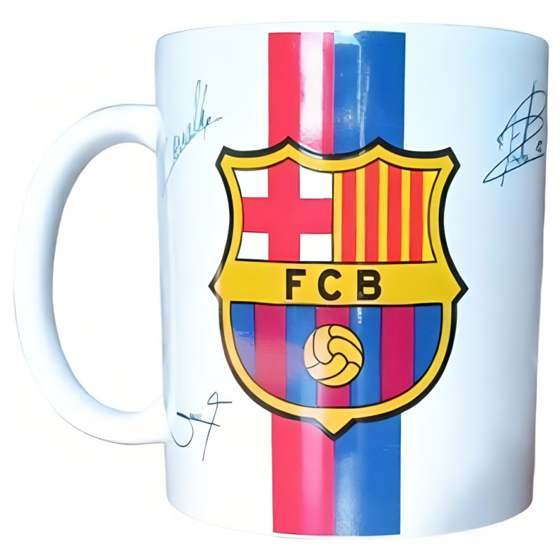 Hrnek FC Barcelona, bílý s podpisy, 300 ml
