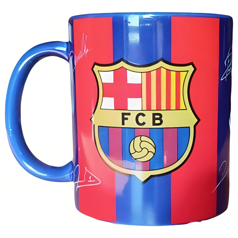 Hrnek FC Barcelona, červeno-modrý s podpisy, 300 ml