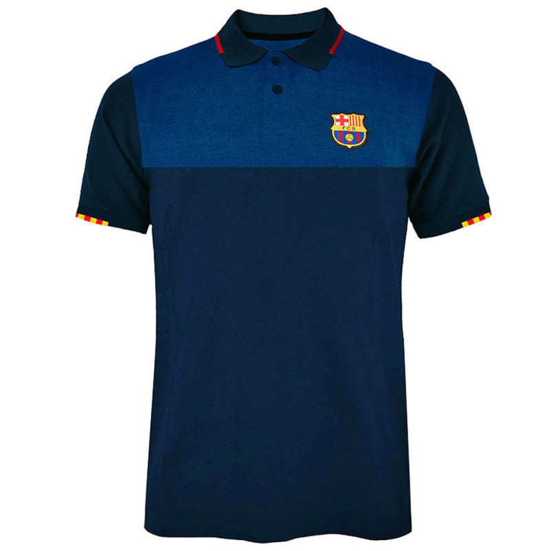 Polo tričko FC Barcelona, modré, poly-bavlna