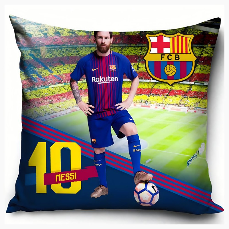 Polštářek FC Barcelona, foto Messi, 40x40 cm
