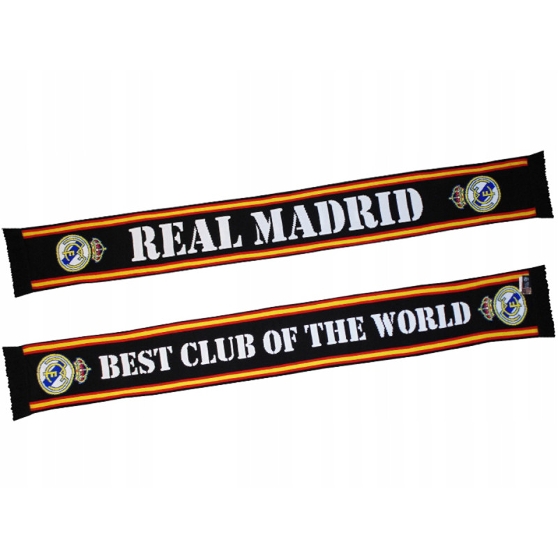 Šála Real Madrid FC, černá, 132x17 cm