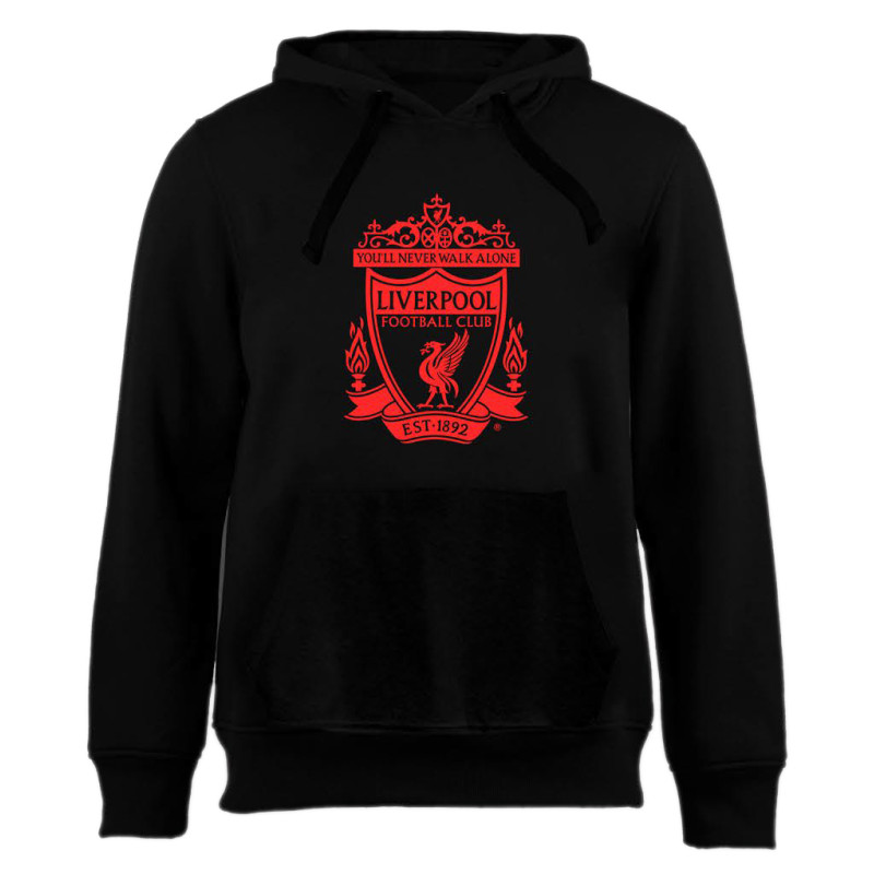Mikina Liverpool FC, černá, kapuce