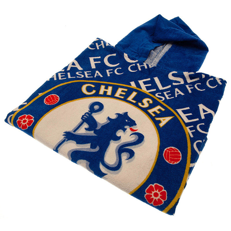 Pončo Chelsea FC s kapucí, modré, 60x120 cm